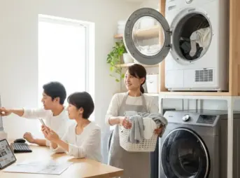 乾太くんを洗濯機の上に設置！高さや圧迫感の対策と専用台選び