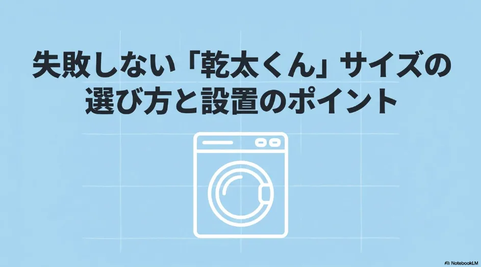 乾太くんのサイズ選びと設置時の確認ポイントを紹介するスライド