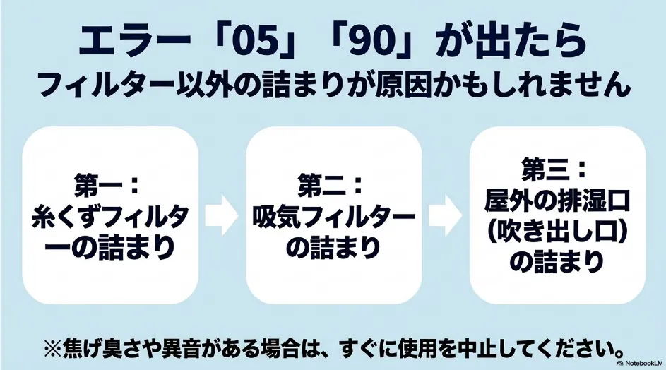 乾太くんでエラー05または90が表示されたときに確認する3か所