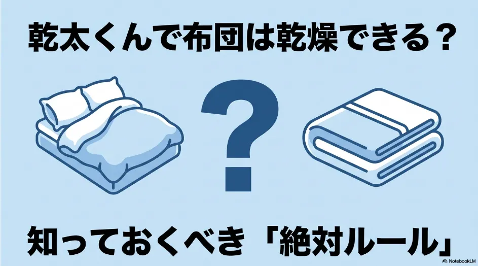 乾太くんで布団を乾燥できるかを問いかける導入スライド