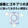乾太くんとゴキブリの侵入原因や安全な対策を紹介するタイトルスライド