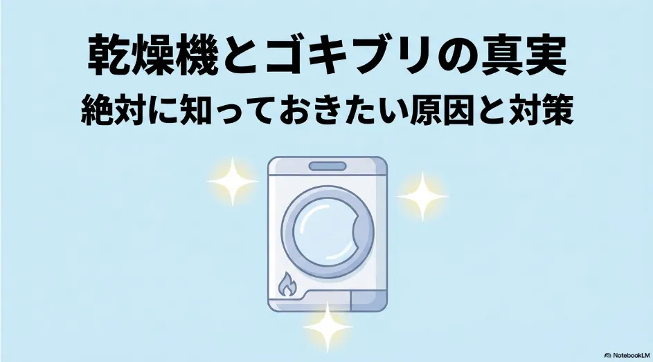 乾太くんとゴキブリの侵入原因や安全な対策を紹介するタイトルスライド