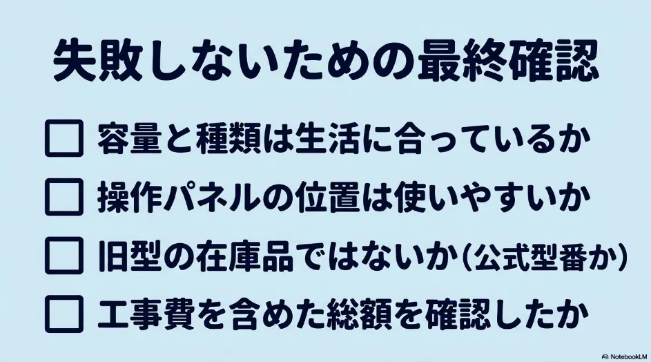 乾太くん購入前に容量・操作パネル・現行型番・工事込み総額を確認するチェックリスト